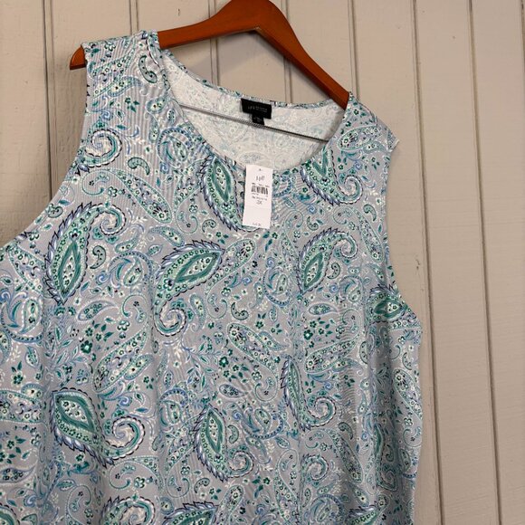 NWT J JILL WOMEN'S Blouse A Line PAISLEY-STRETCH- sleeveless Size 3X - Picture 6 of 7